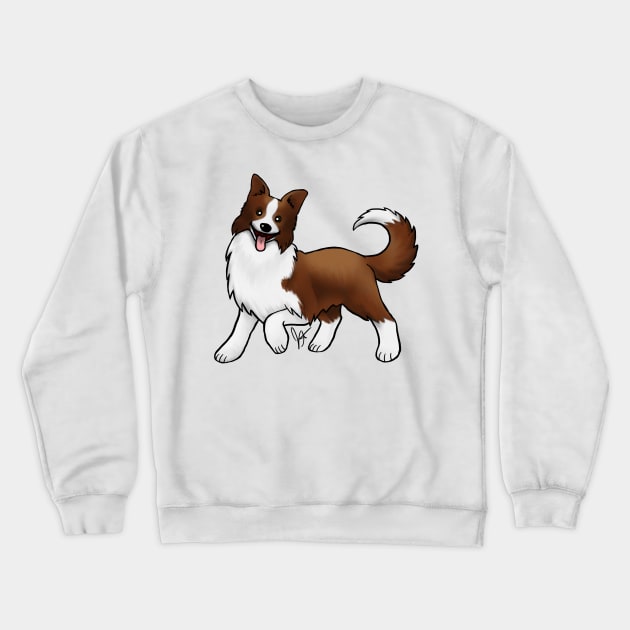 Dog - Border Collie - Chocolate Crewneck Sweatshirt by Jen's Dogs Custom Gifts and Designs